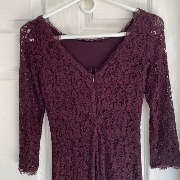 Babaton Aritzia Rafael Lace Dress - Burgundy - Picture 7 of 10